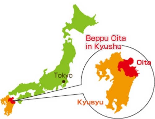 Hyoutan onsen beppu map
